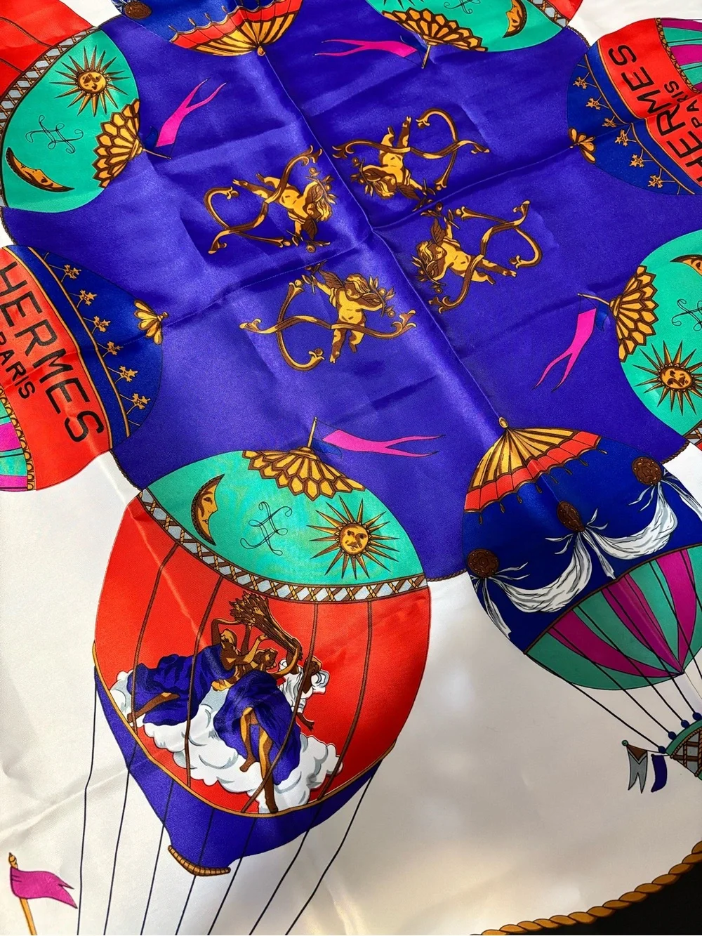Hermes-style hot air balloon scarf